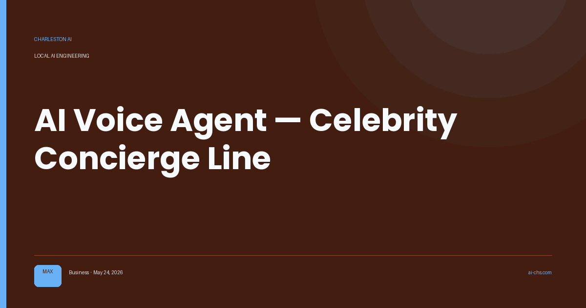 AI Voice Agent — Celebrity Concierge Line — an intelligence delivery by Charleston AI