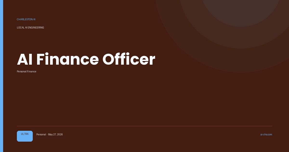 AI Finance Officer — an intelligence delivery by Charleston AI