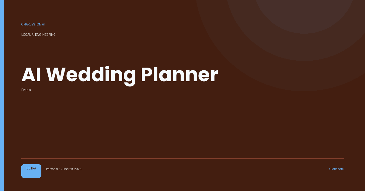 AI Wedding Planner — an intelligence delivery by Charleston AI
