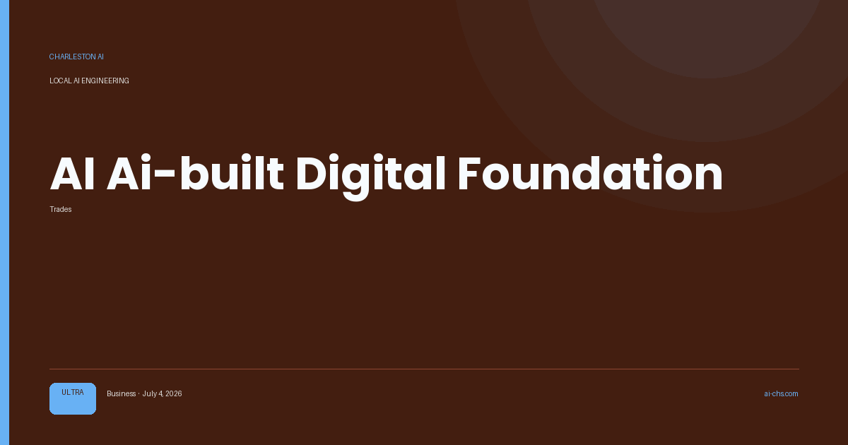 Ai-built Digital Foundation — an intelligence delivery by Charleston AI