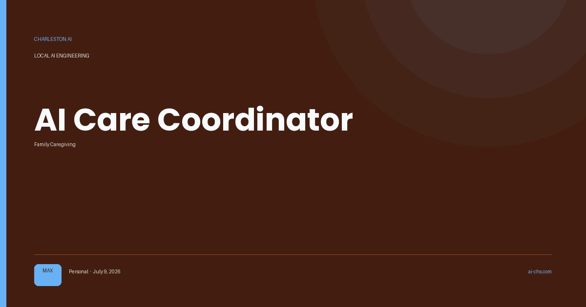 AI Care Coordinator — an intelligence delivery by Charleston AI