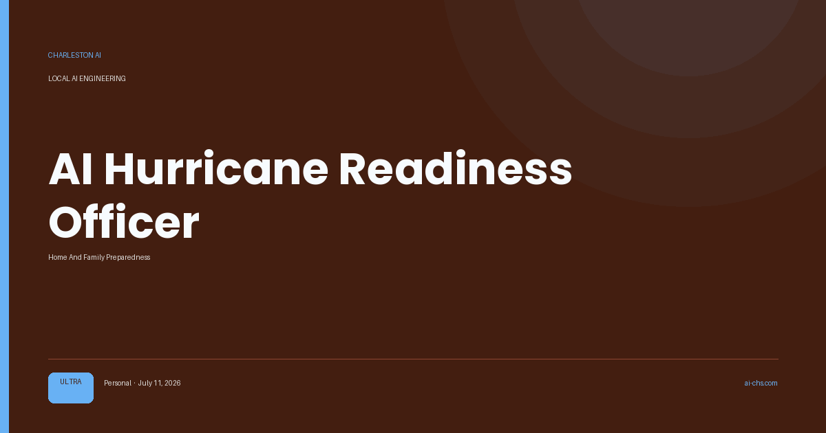 AI Hurricane Readiness Officer — an intelligence delivery by Charleston AI