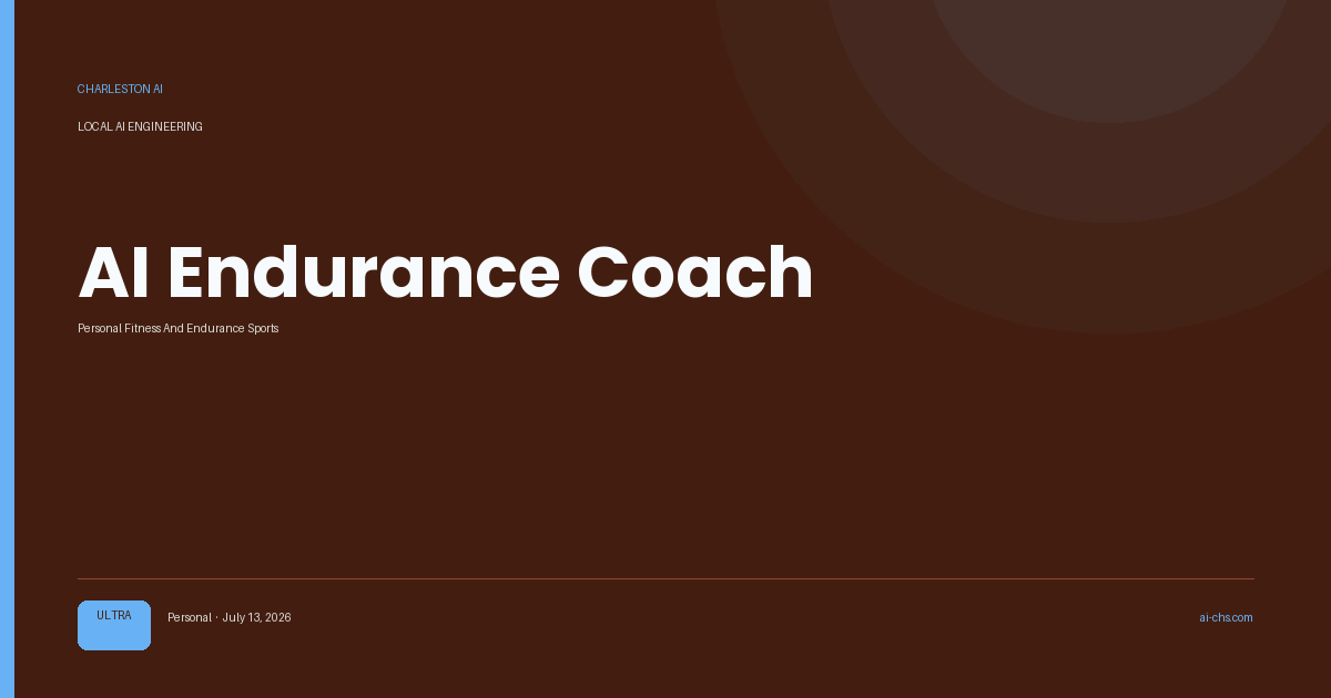AI Endurance Coach — an intelligence delivery by Charleston AI