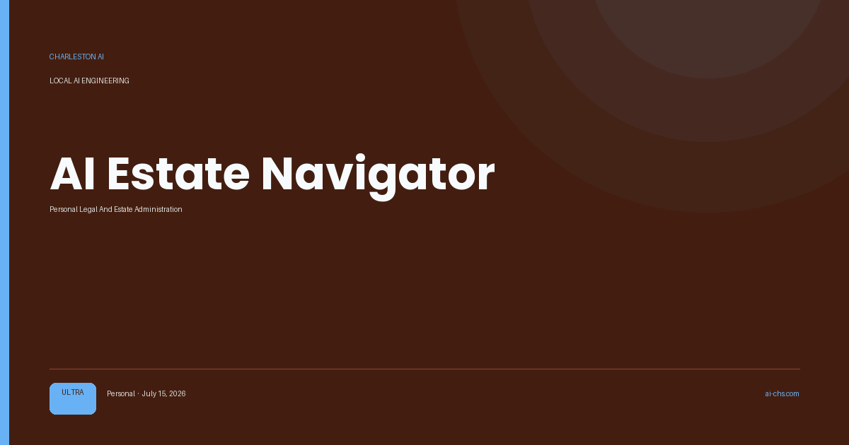 AI Estate Navigator — an intelligence delivery by Charleston AI