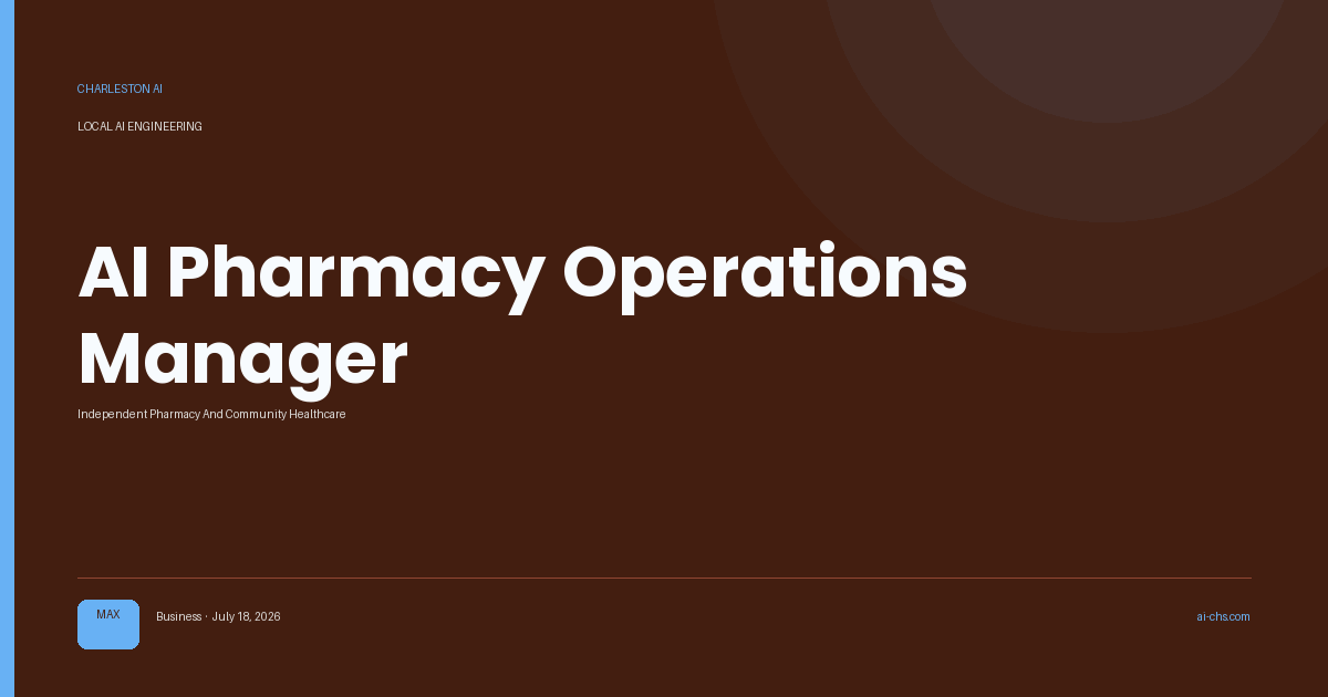 AI Pharmacy Operations Manager — an intelligence delivery by Charleston AI