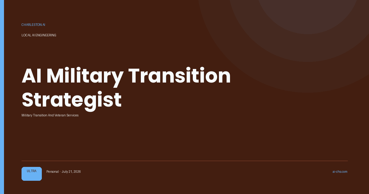 AI Military Transition Strategist — an intelligence delivery by Charleston AI