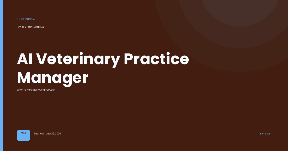 AI Veterinary Practice Manager — an intelligence delivery by Charleston AI