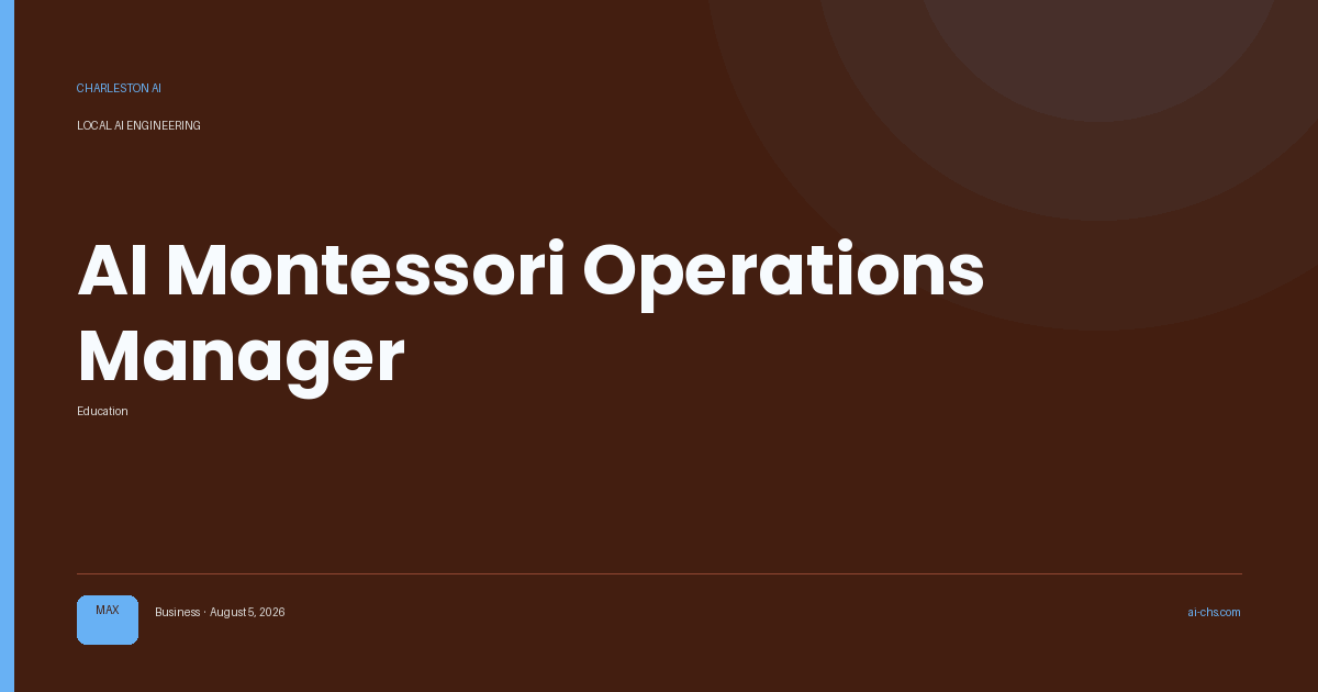AI Montessori Operations Manager — an intelligence delivery by Charleston AI