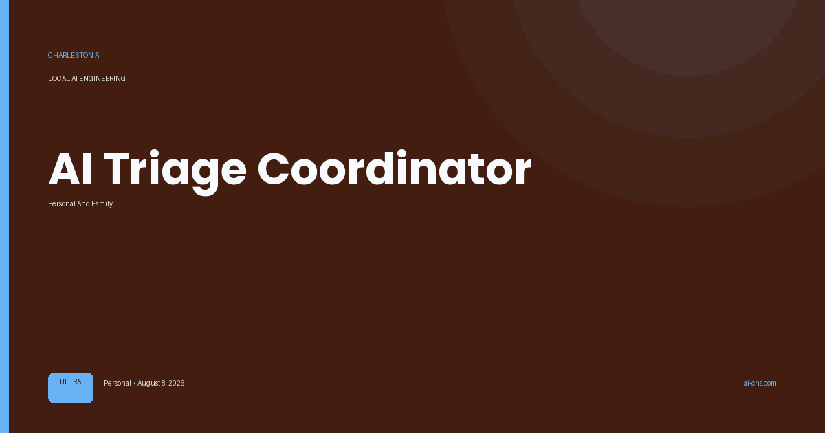 AI Triage Coordinator — an intelligence delivery by Charleston AI