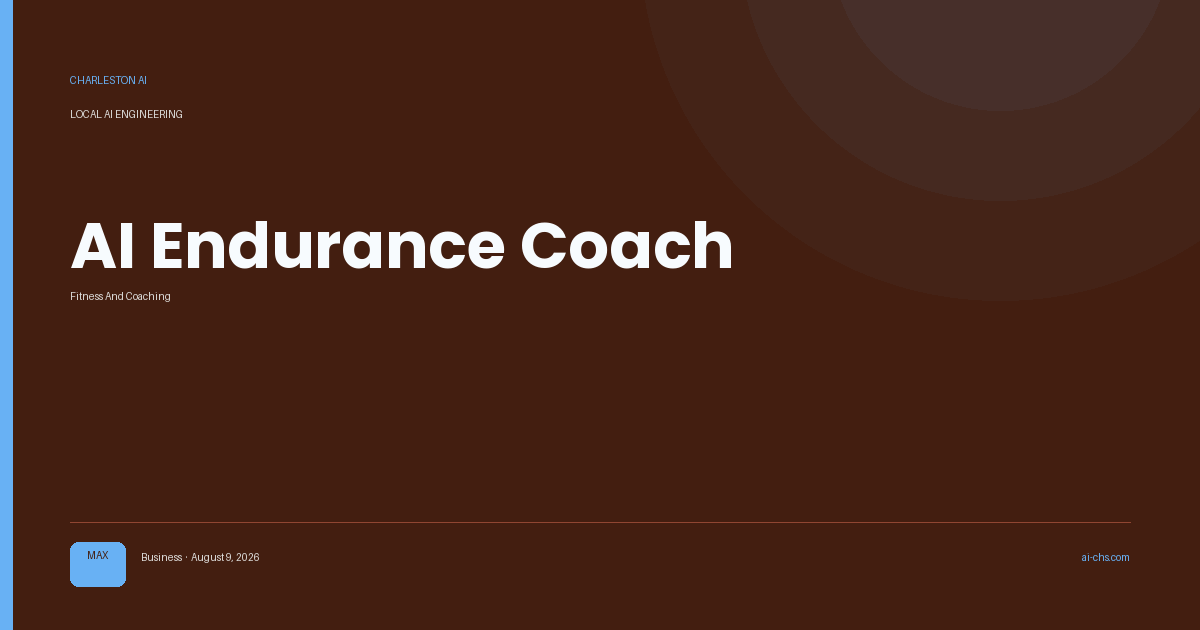 AI Endurance Coach — an intelligence delivery by Charleston AI