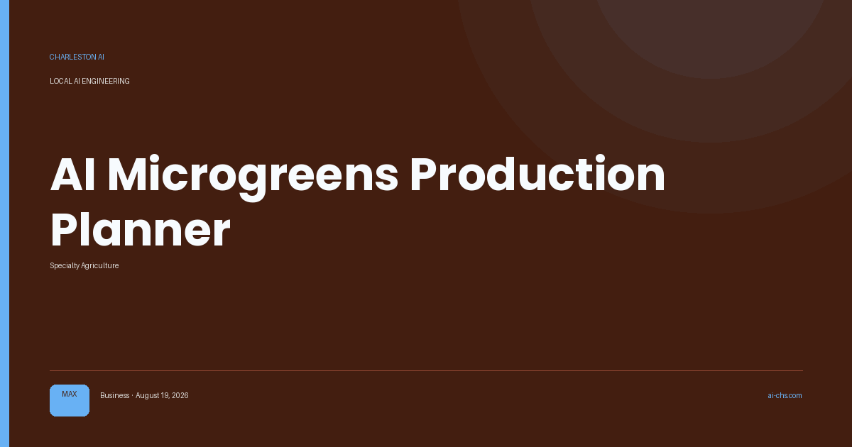 AI Microgreens Production Planner — an intelligence delivery by Charleston AI