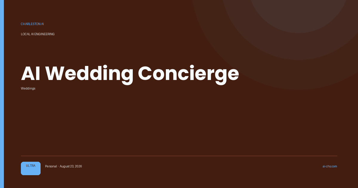 AI Wedding Concierge — an intelligence delivery by Charleston AI
