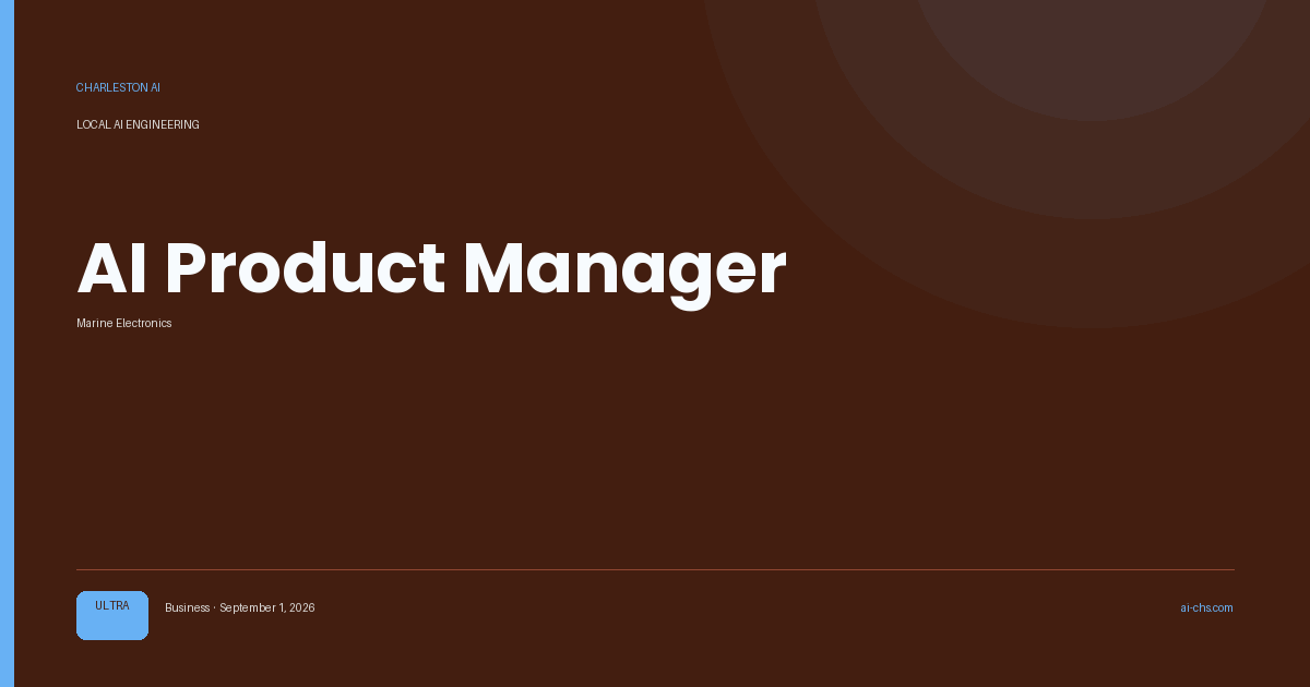 AI Product Manager — an intelligence delivery by Charleston AI