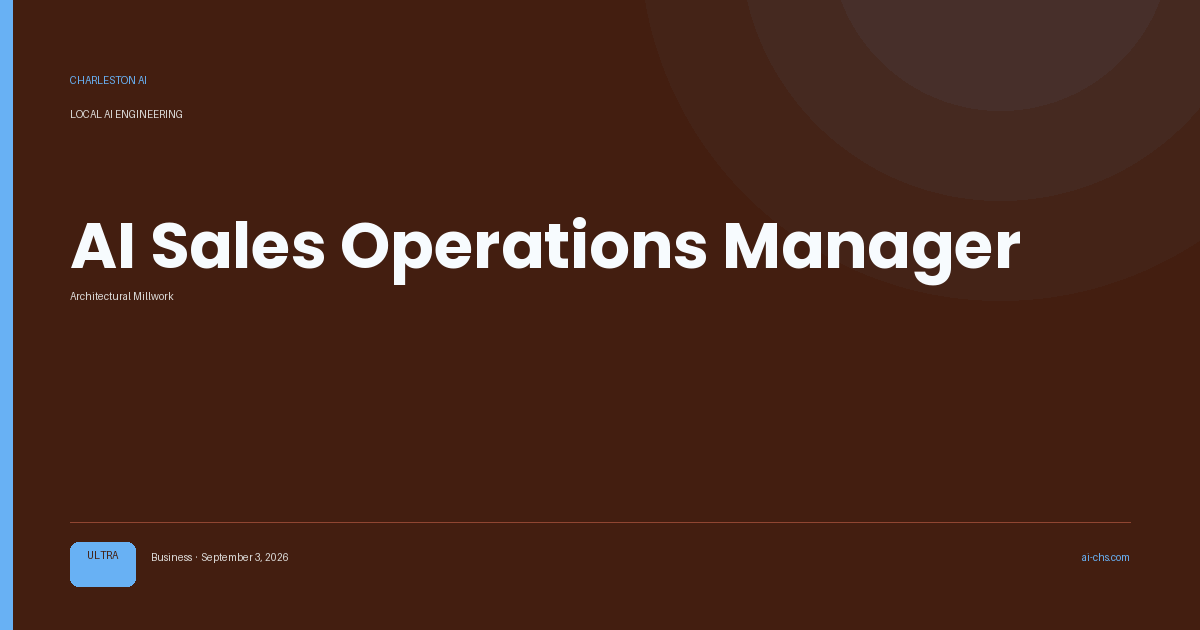 AI Sales Operations Manager — an intelligence delivery by Charleston AI