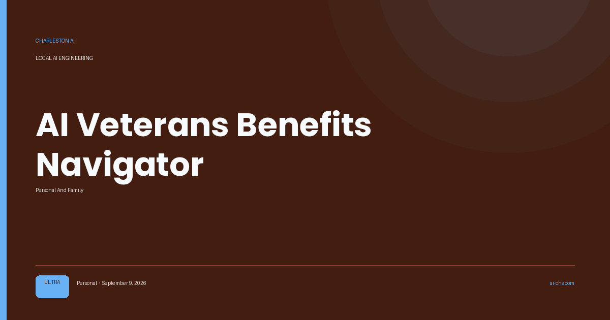 AI Veterans Benefits Navigator — an intelligence delivery by Charleston AI