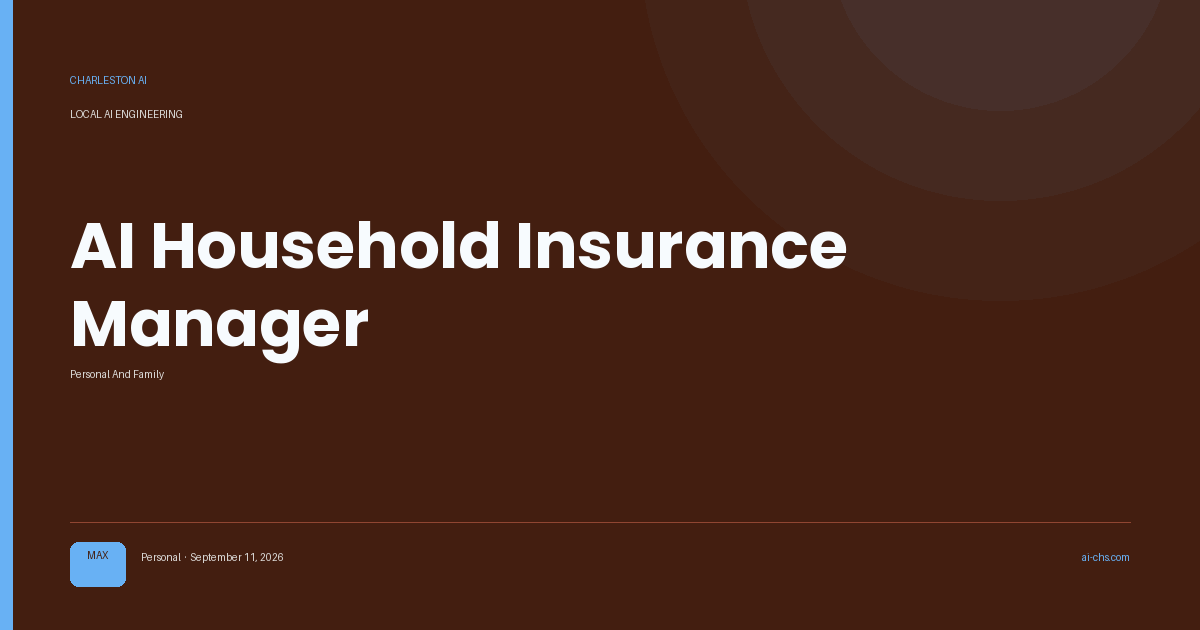 AI Household Insurance Manager — an intelligence delivery by Charleston AI