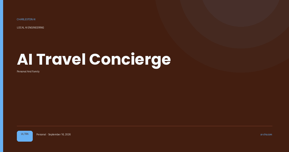 AI Travel Concierge — an intelligence delivery by Charleston AI