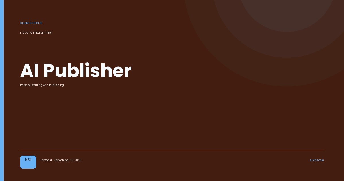 AI Publisher — an intelligence delivery by Charleston AI