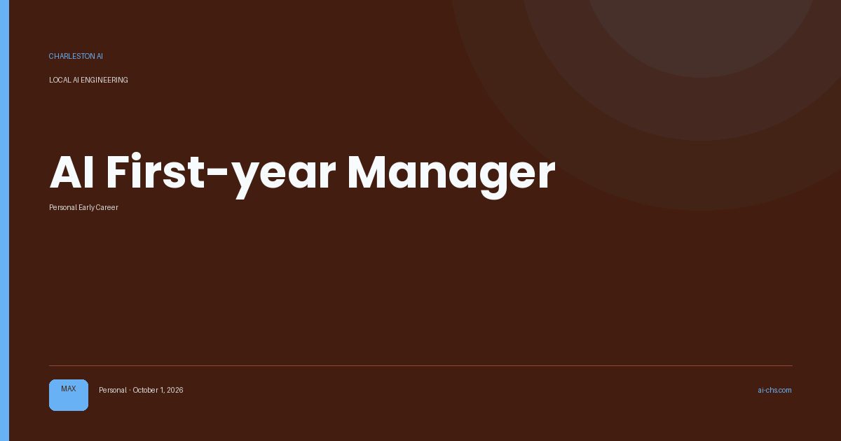 AI First-year Manager — an intelligence delivery by Charleston AI
